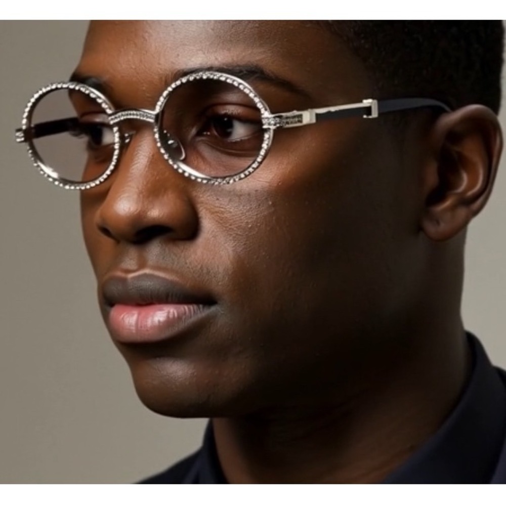 Vintage‎ Gold Frame Luxury Men's Hip Hop Clear Lens Retro Fashion Glasses Gafas